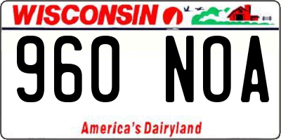 WI license plate 960NOA