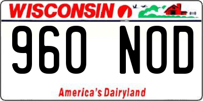 WI license plate 960NOD