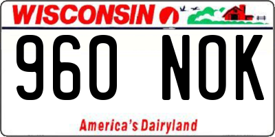 WI license plate 960NOK