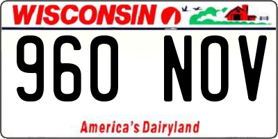 WI license plate 960NOV