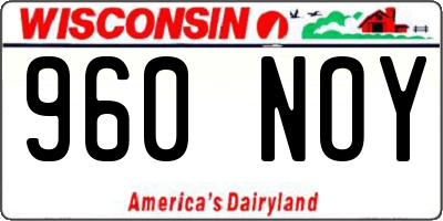 WI license plate 960NOY