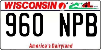 WI license plate 960NPB