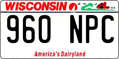 WI license plate 960NPC