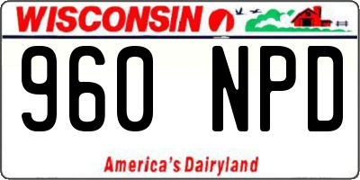 WI license plate 960NPD