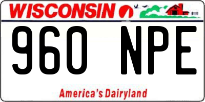 WI license plate 960NPE