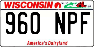 WI license plate 960NPF