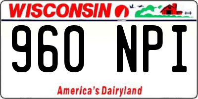 WI license plate 960NPI