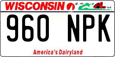 WI license plate 960NPK