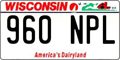 WI license plate 960NPL