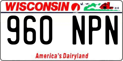 WI license plate 960NPN
