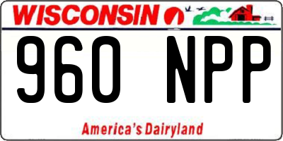 WI license plate 960NPP