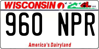 WI license plate 960NPR