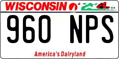 WI license plate 960NPS