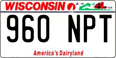 WI license plate 960NPT