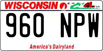 WI license plate 960NPW