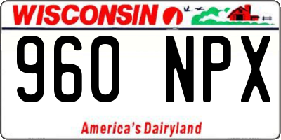 WI license plate 960NPX