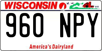WI license plate 960NPY