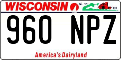 WI license plate 960NPZ