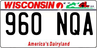 WI license plate 960NQA