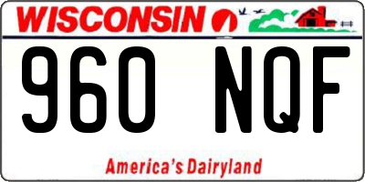 WI license plate 960NQF
