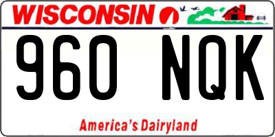 WI license plate 960NQK