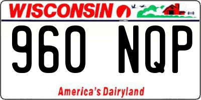 WI license plate 960NQP