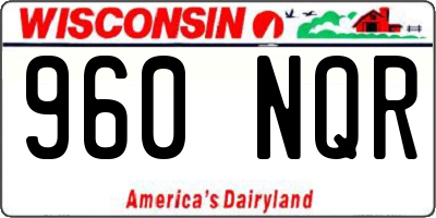WI license plate 960NQR