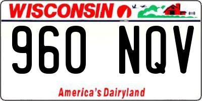 WI license plate 960NQV