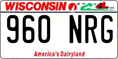 WI license plate 960NRG