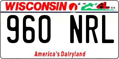 WI license plate 960NRL