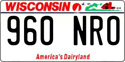 WI license plate 960NRO