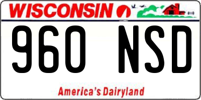 WI license plate 960NSD