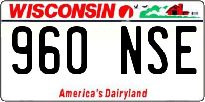 WI license plate 960NSE