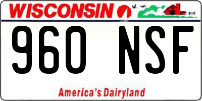 WI license plate 960NSF