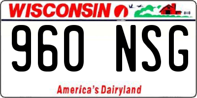 WI license plate 960NSG