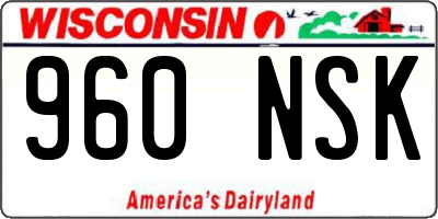 WI license plate 960NSK