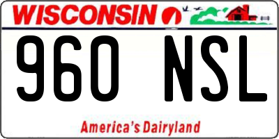 WI license plate 960NSL