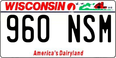 WI license plate 960NSM