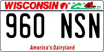 WI license plate 960NSN