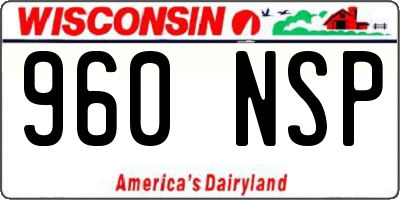 WI license plate 960NSP