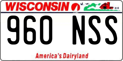 WI license plate 960NSS