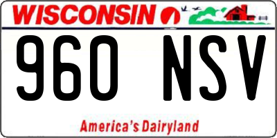 WI license plate 960NSV