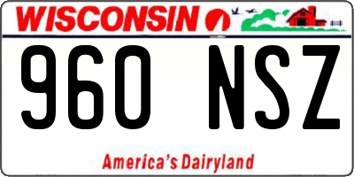 WI license plate 960NSZ