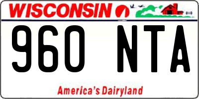 WI license plate 960NTA
