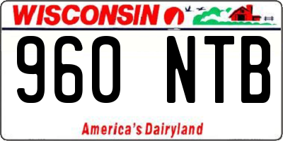 WI license plate 960NTB