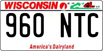 WI license plate 960NTC