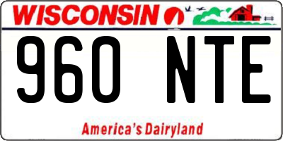 WI license plate 960NTE