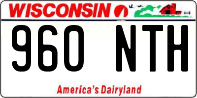 WI license plate 960NTH