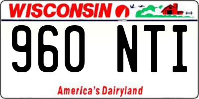 WI license plate 960NTI