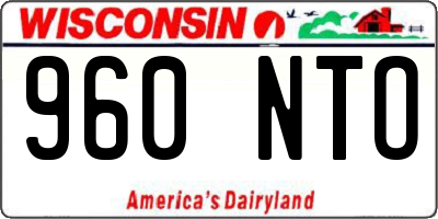 WI license plate 960NTO